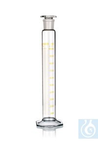 Schudcilinder met PE stop NS 10/19, 5 ml, verdeling 0,1 ml, Ø 12,9 x H 115 mm, klasse B, bruine...